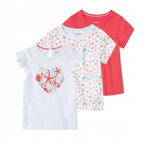پک ۳ عددی تیشرت نخی دخترانه برند لوپیلو